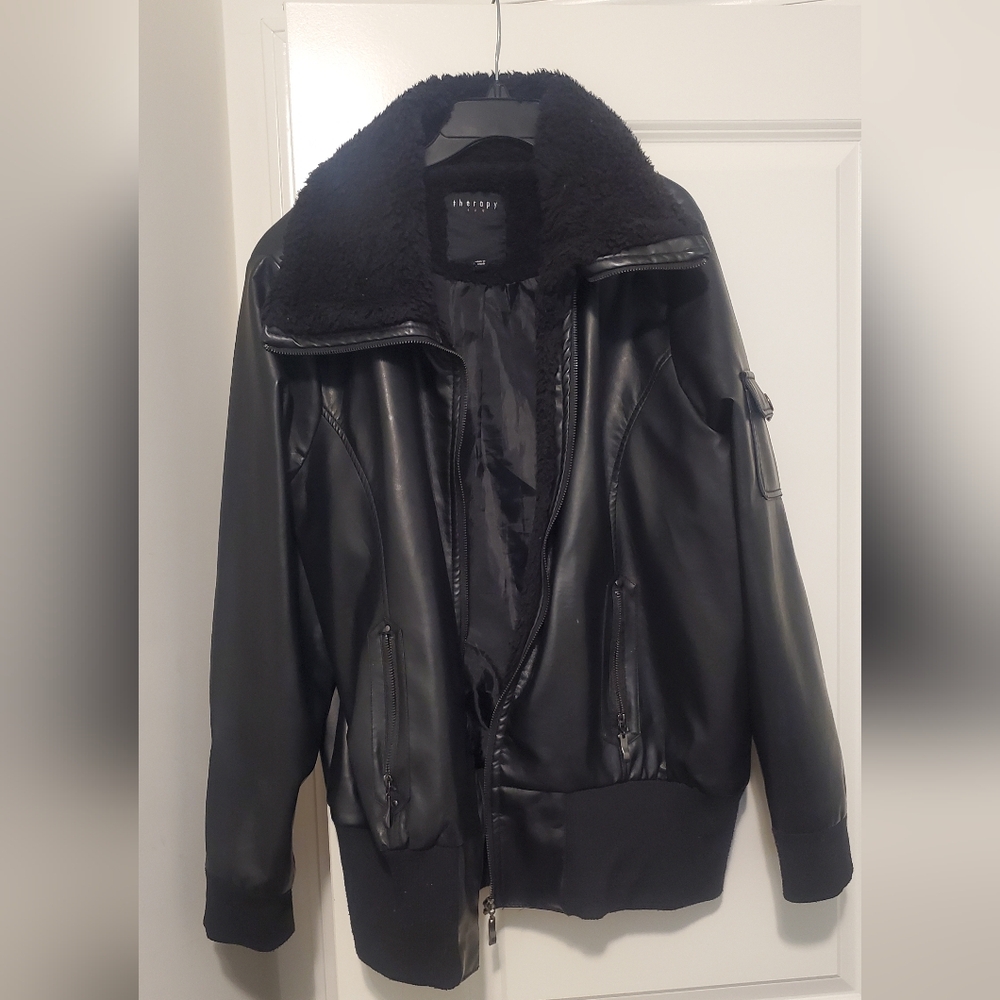 Therapy Black Faux Leather Jacket